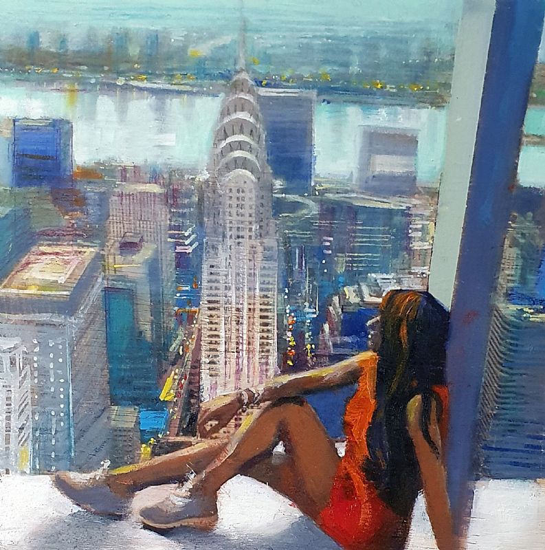 View  GIRL LOOKING AT NEW YORK