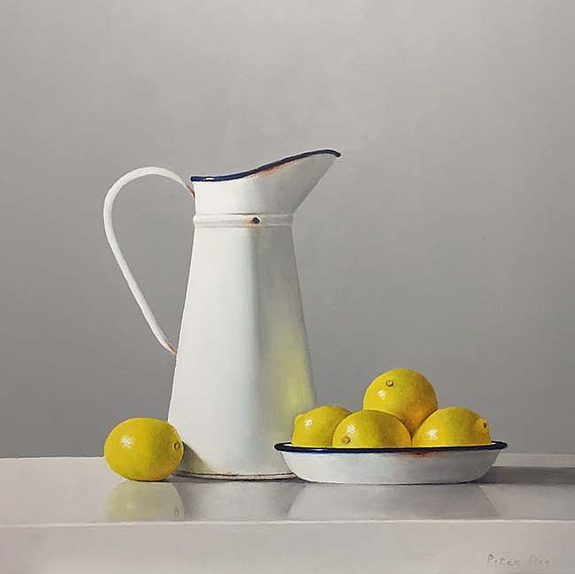 Peter Dee - White Jug with  Lemons II