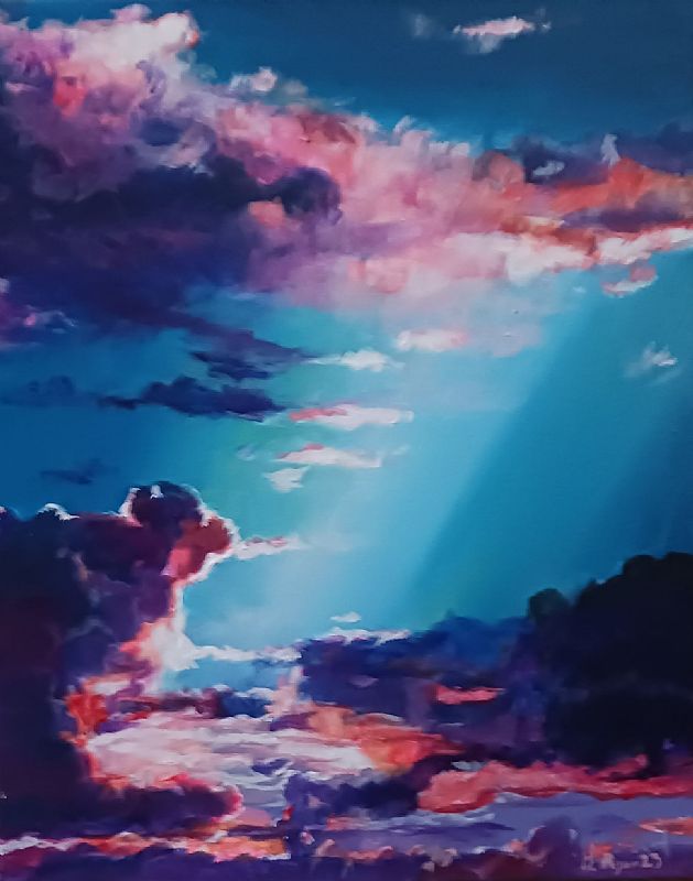 View Ireland in the Clouds (blue, white/pink clouds) **Special Christmas Show Price**