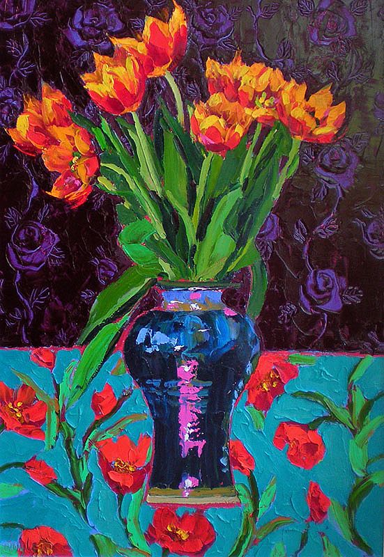 Lucy Doyle - Red-Gold Tulips