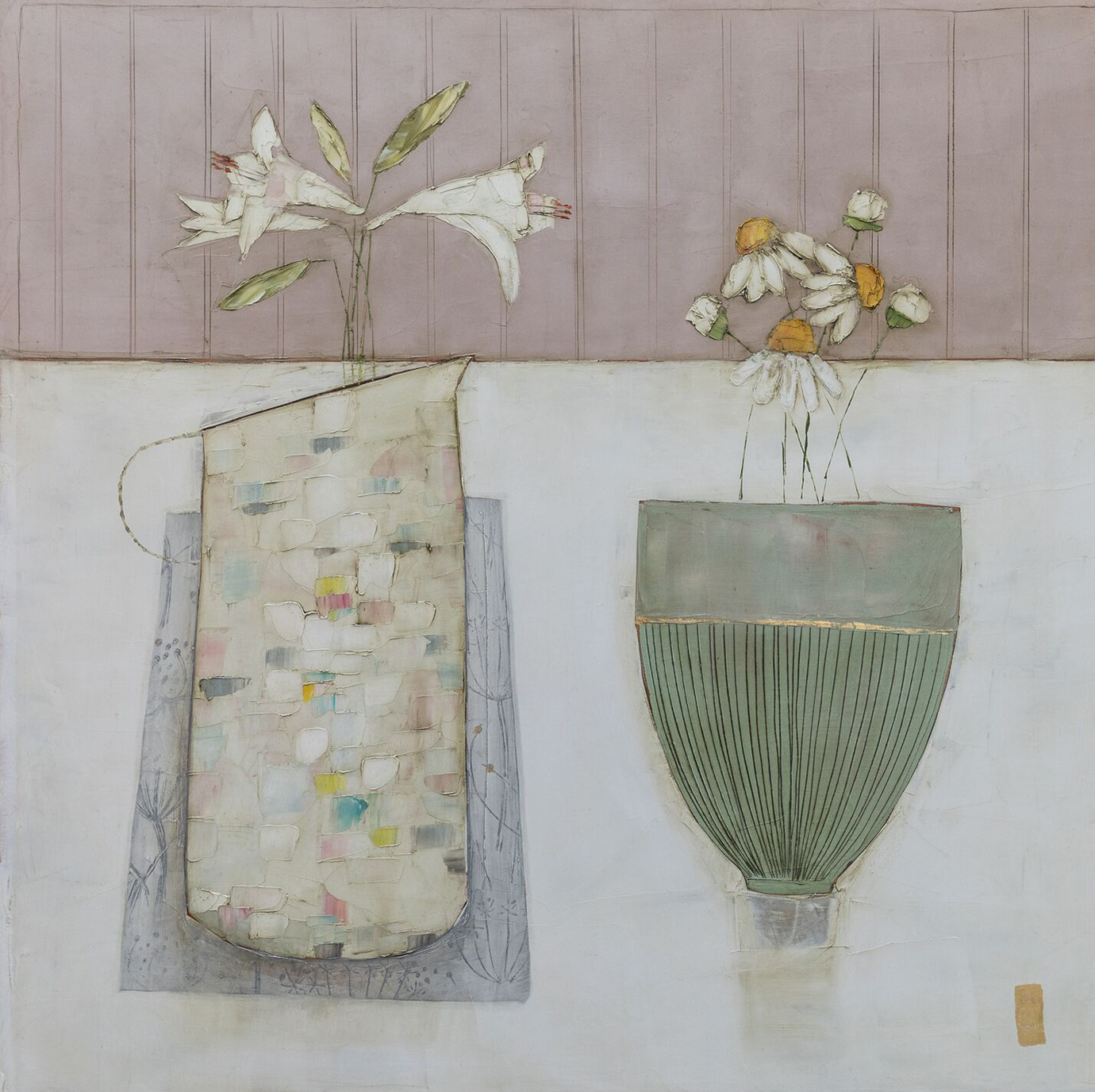 Eithne  Roberts - Green daisy vase