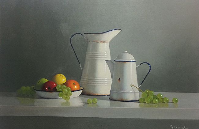 Peter Dee - Vintage French Enamelware with fruit