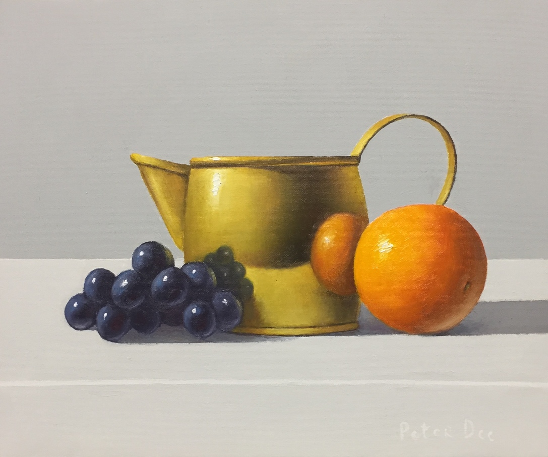 Brass and Fruit Still Life by Peter Dee