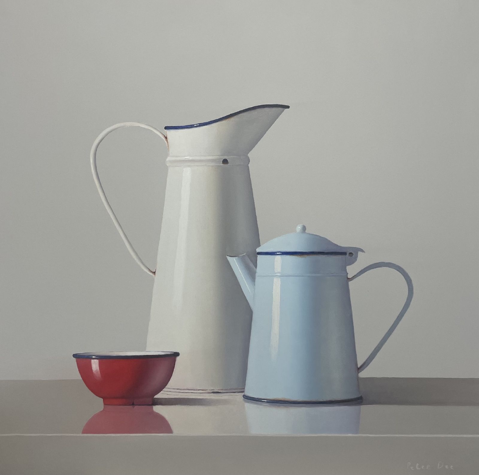 Red, White and Blue Vintage Enamelware by Peter Dee