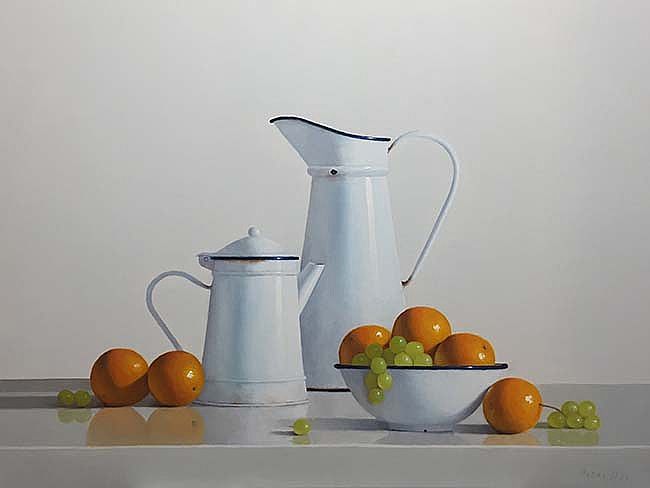 Bowl of Oranges & Grapes by Peter Dee