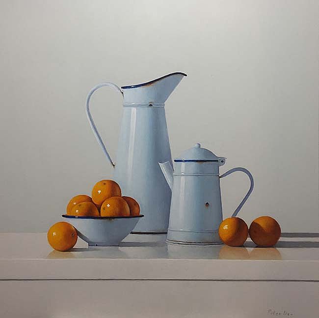 Two Jugs & Oranges by Peter Dee