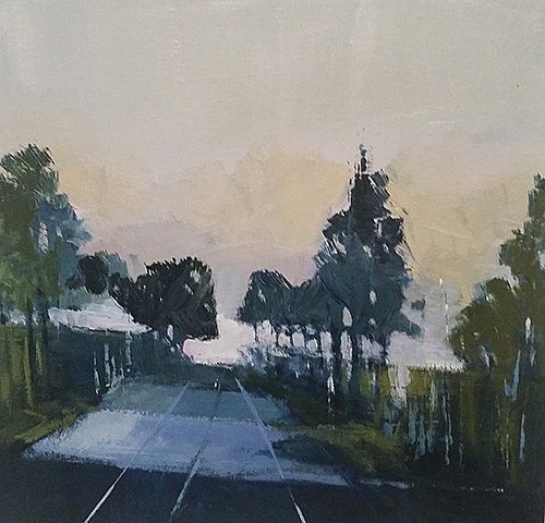 Shadows across the road by Kate Beagan