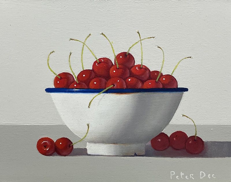 View Bowl of red cherries