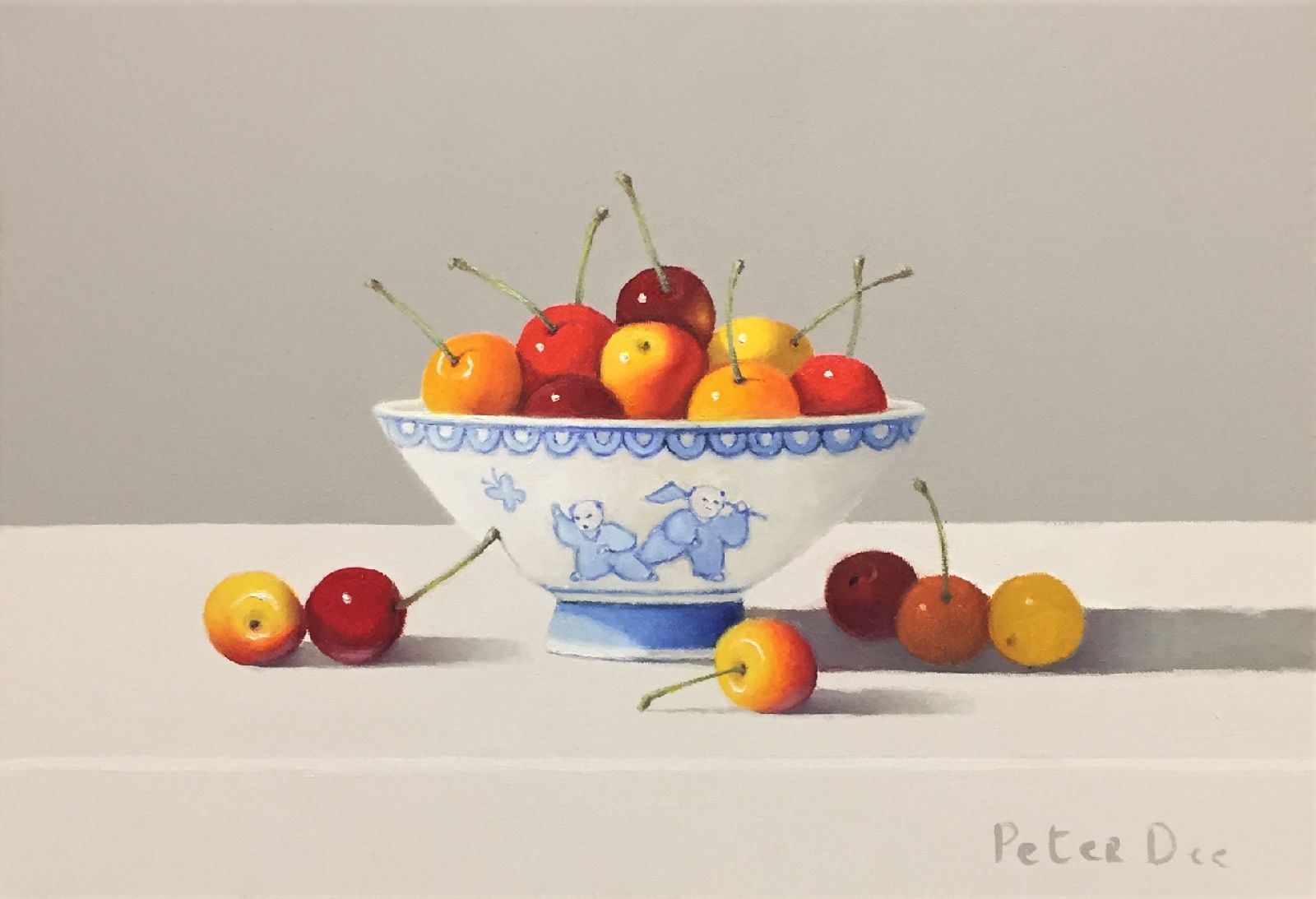 Oriental Vase with Cherries by Peter Dee