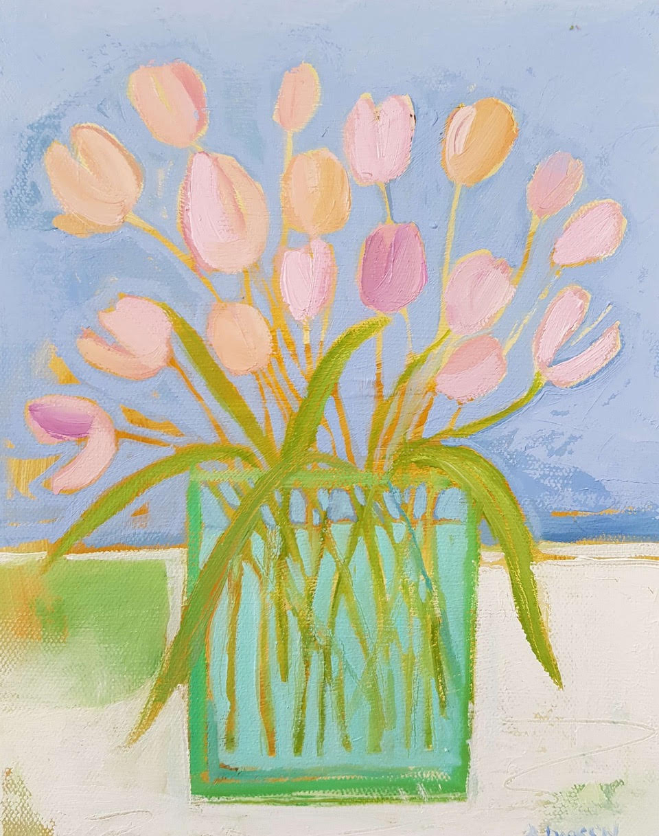 Pink tulips by Alison  Dickson