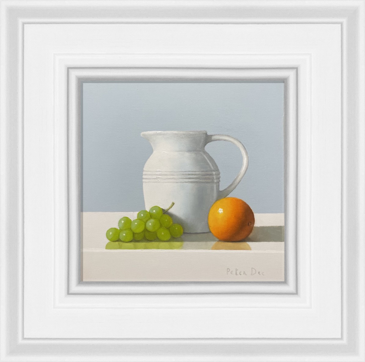 Ceramic Jug with Orange and Grapes  by Peter Dee