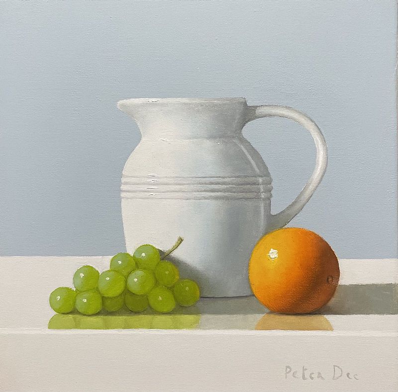 Peter Dee - Ceramic Jug with Orange and Grapes 