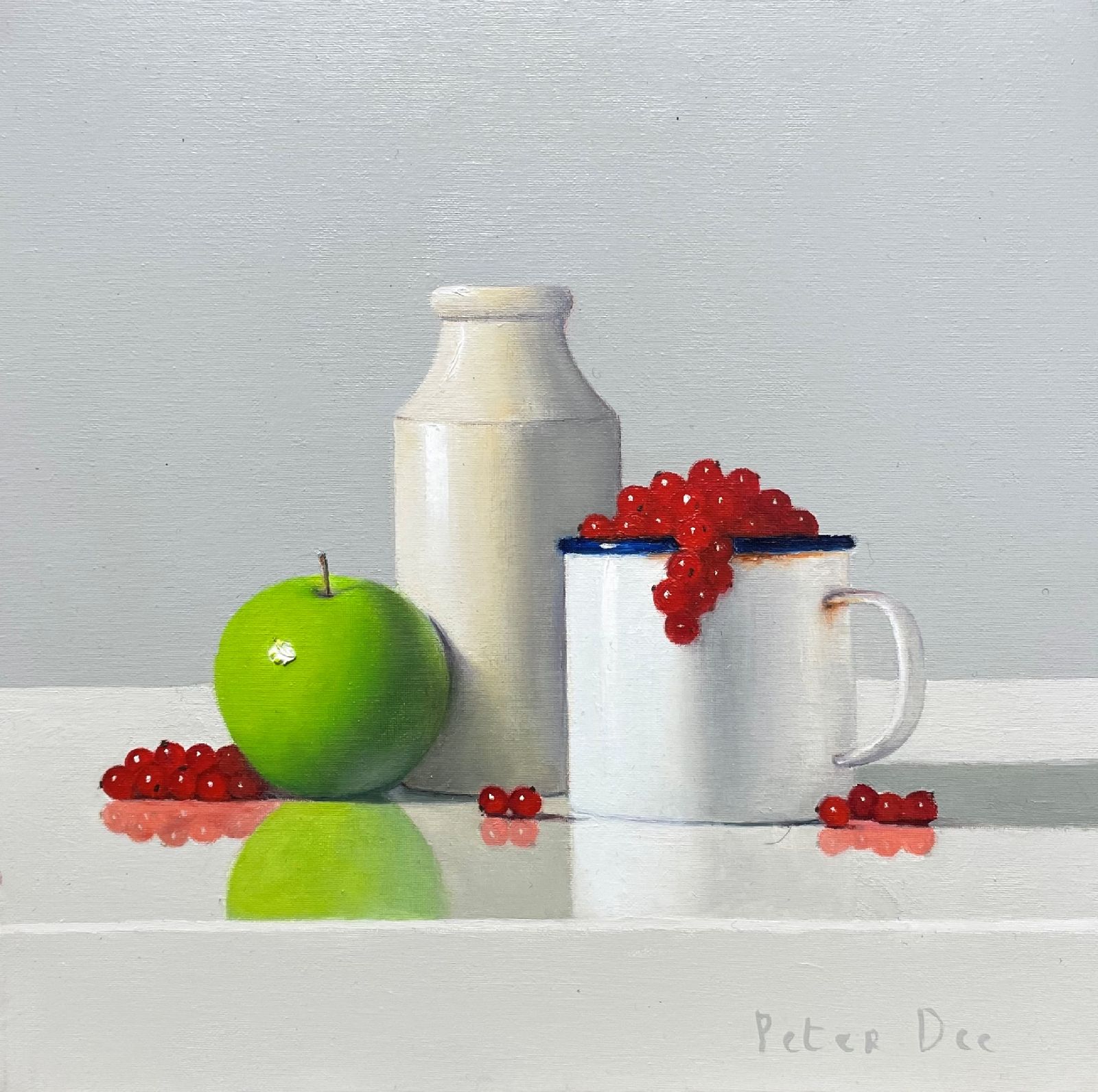 Redcurrants and Apple Still Life by Peter Dee