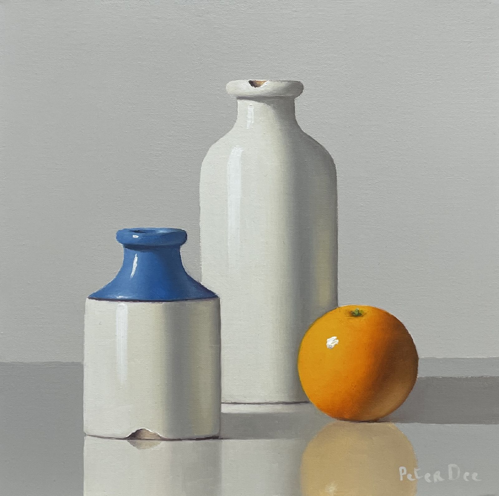 Peter Dee - Stoneware bottles with orange