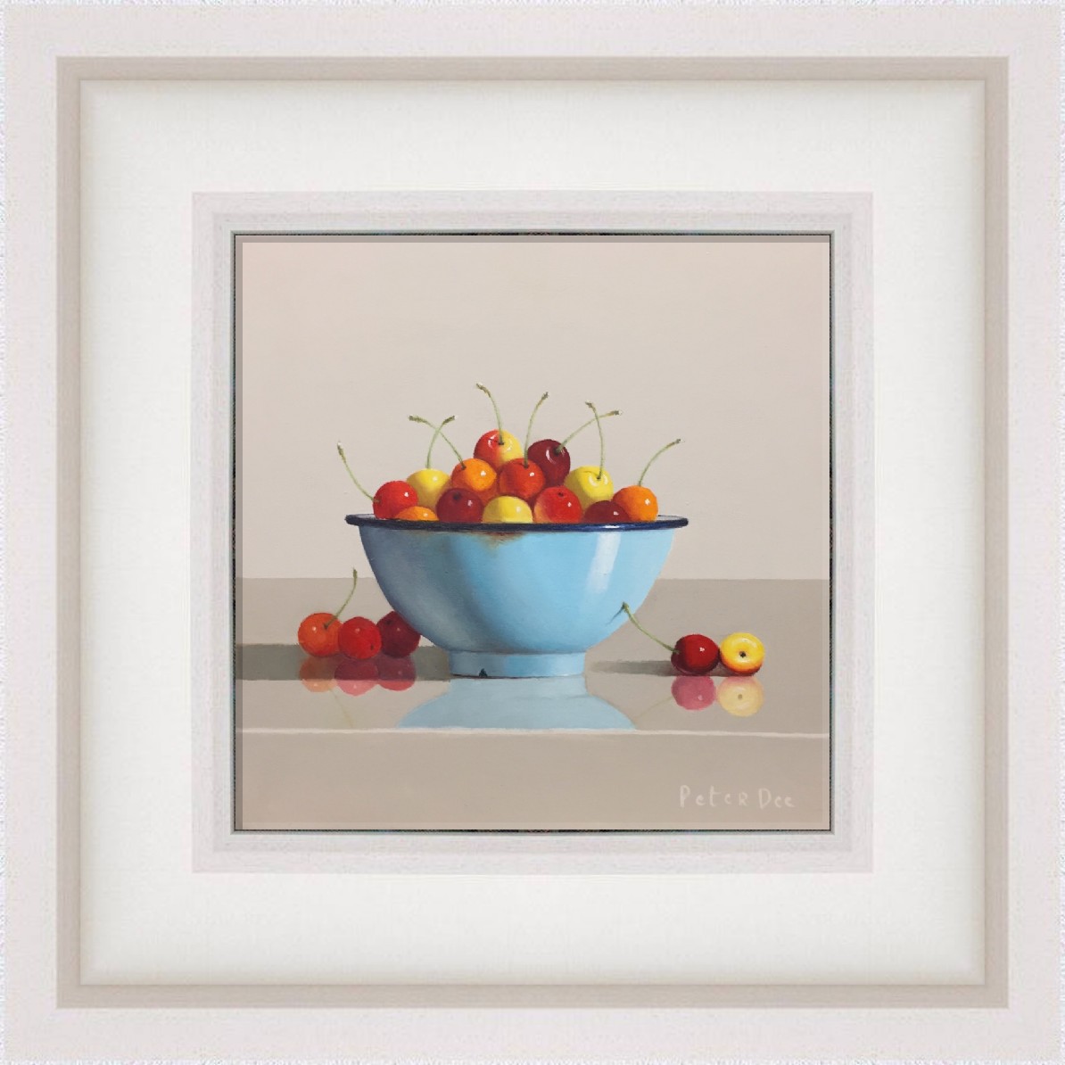 Cherries in Blue Bowl by Peter Dee