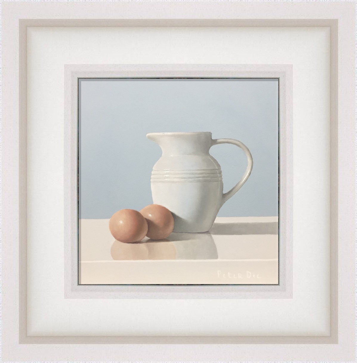 White Jug with Eggs by Peter Dee