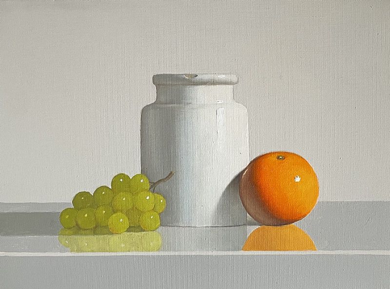 Peter Dee - Still Life with Orange and Grapes