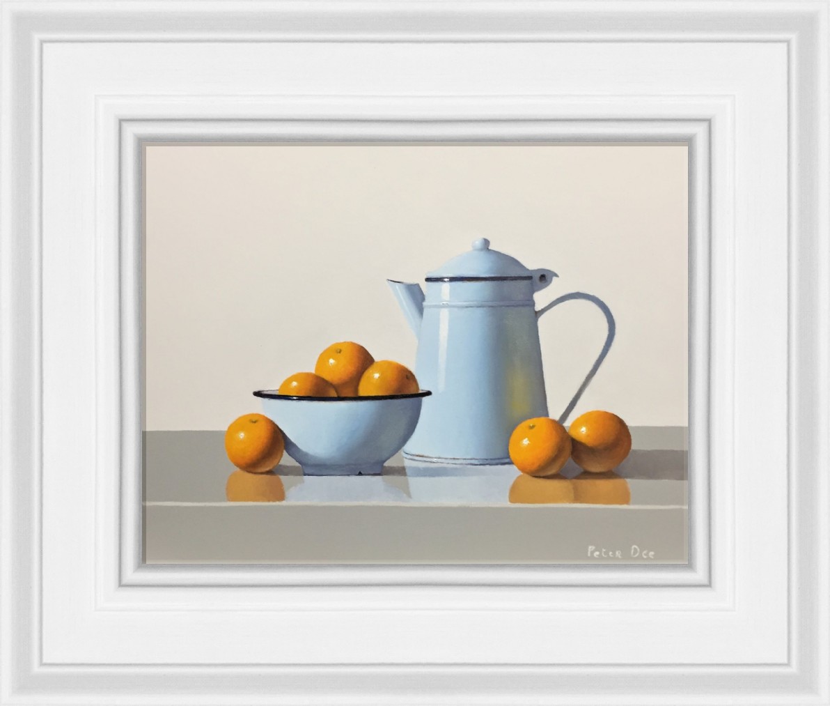 Vintage Blue Enamelware with Oranges by Peter Dee