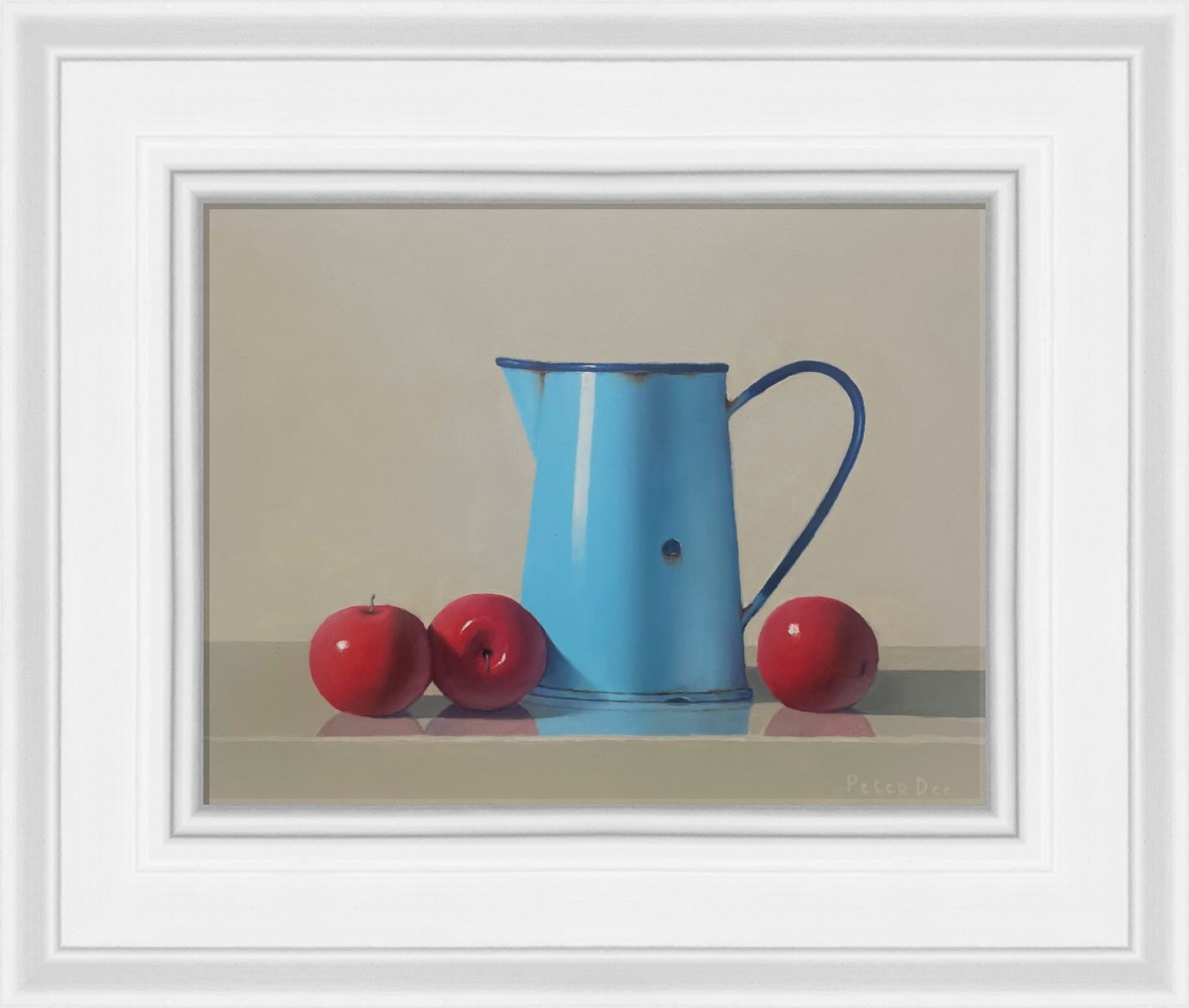  Blue Enamelware Jug with Red Apples  by Peter Dee