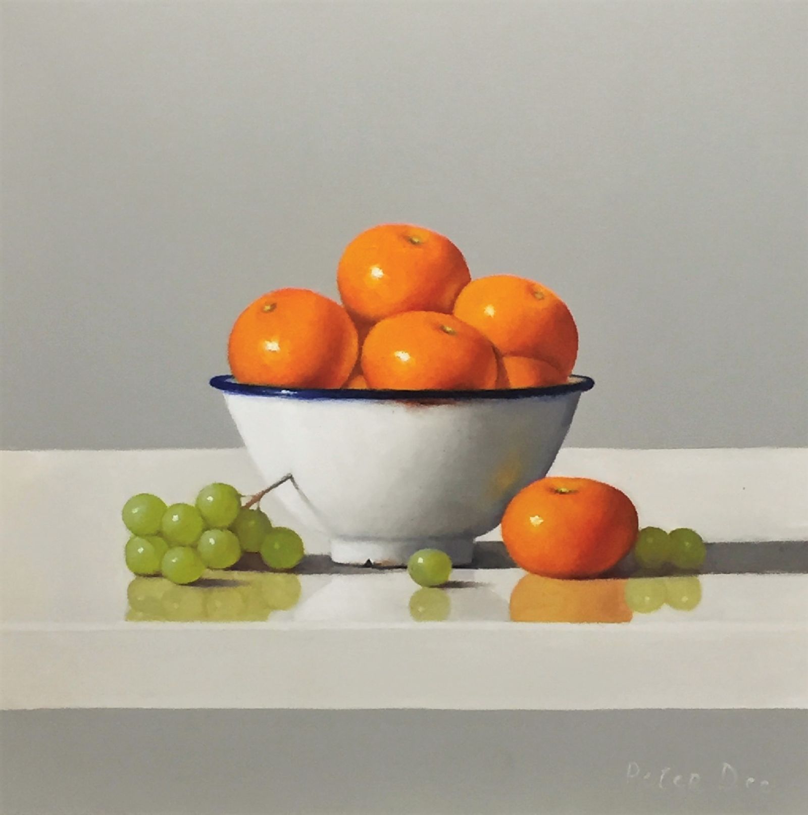 Bowl of Oranges with Grapes by Peter Dee