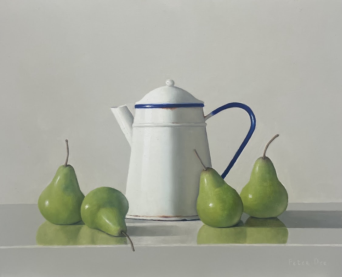 Vintage Coffee Pot with Pears  by Peter Dee