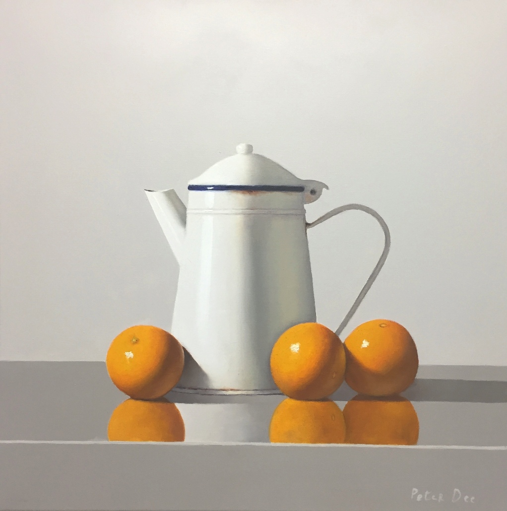 Vintage Enamelware with Oranges by Peter Dee