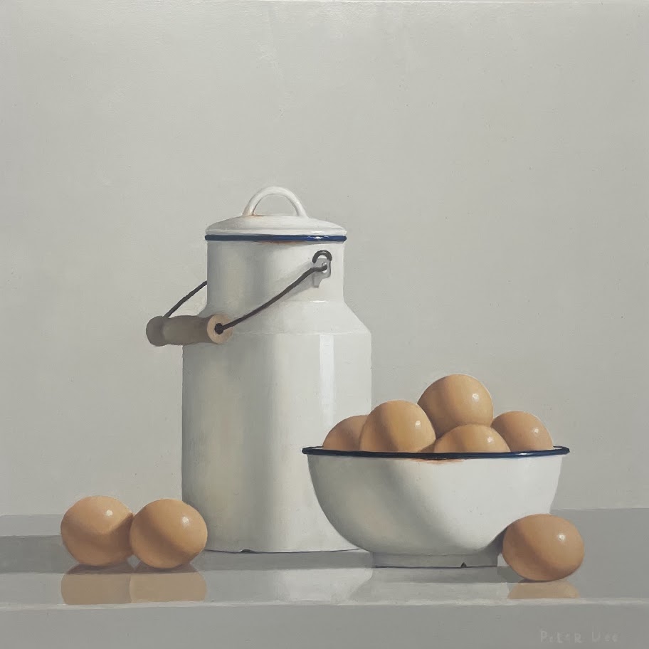 Milk Pail with Bowl of Eggs  by Peter Dee