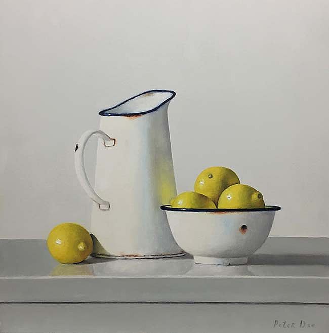 White Jug with Lemons by Peter Dee