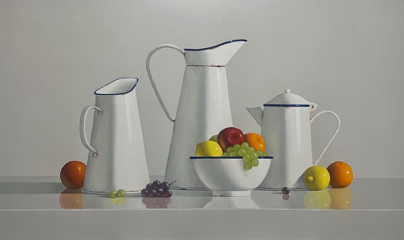 Vintage Enamelware with Mixed Fruit 