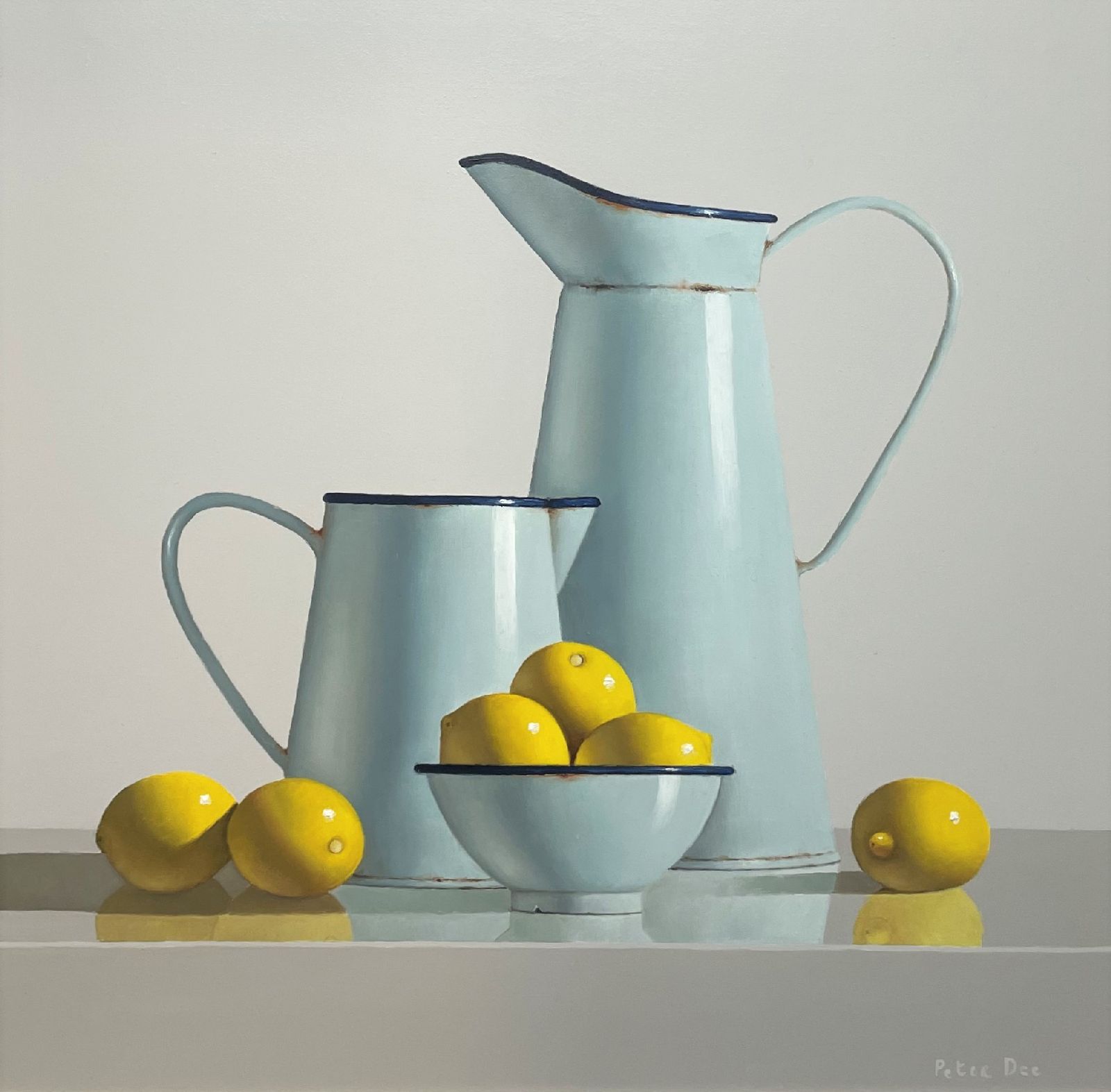 Vintage Enamelware with Lemons by Peter Dee