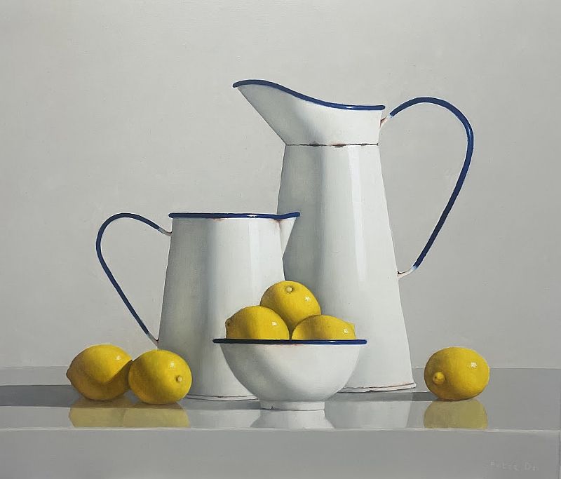 Peter Dee -  Vintage Enamelware with Lemons 