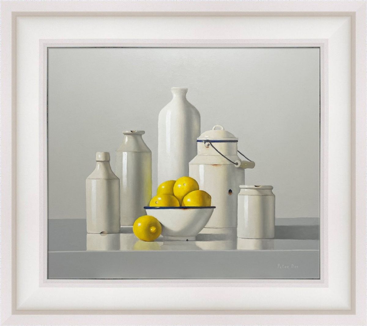 Vintage Stoneware and Enamelware with Lemons by Peter Dee