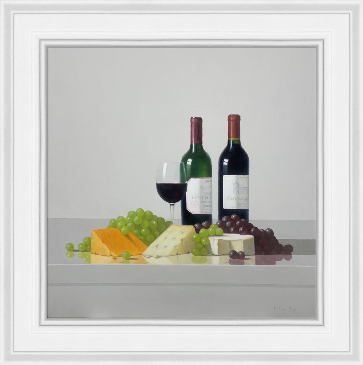 Wine with Grapes, Cheddar, Stilton and Camembert by Peter Dee