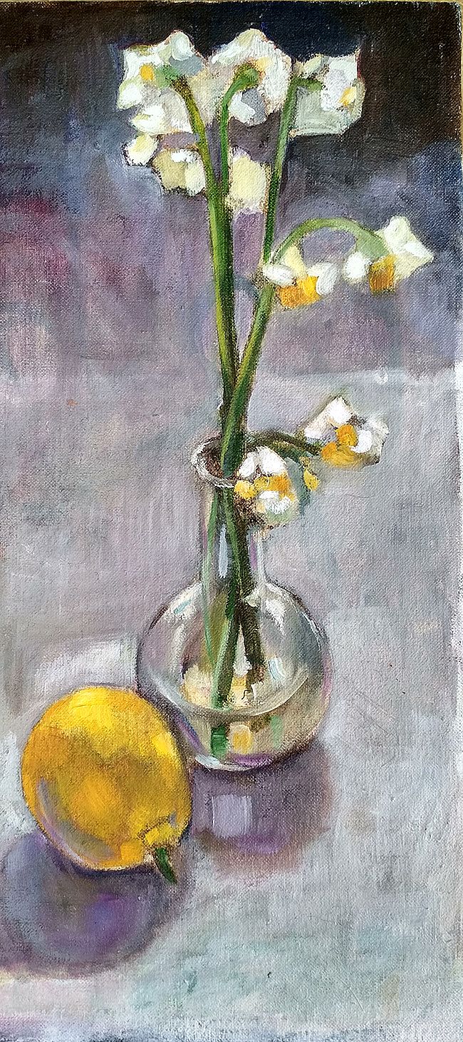 Narcissus and Lemon by Daphne  Petrohilos