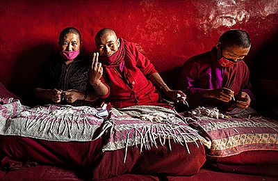 Tibetan nuns by  Unknown
