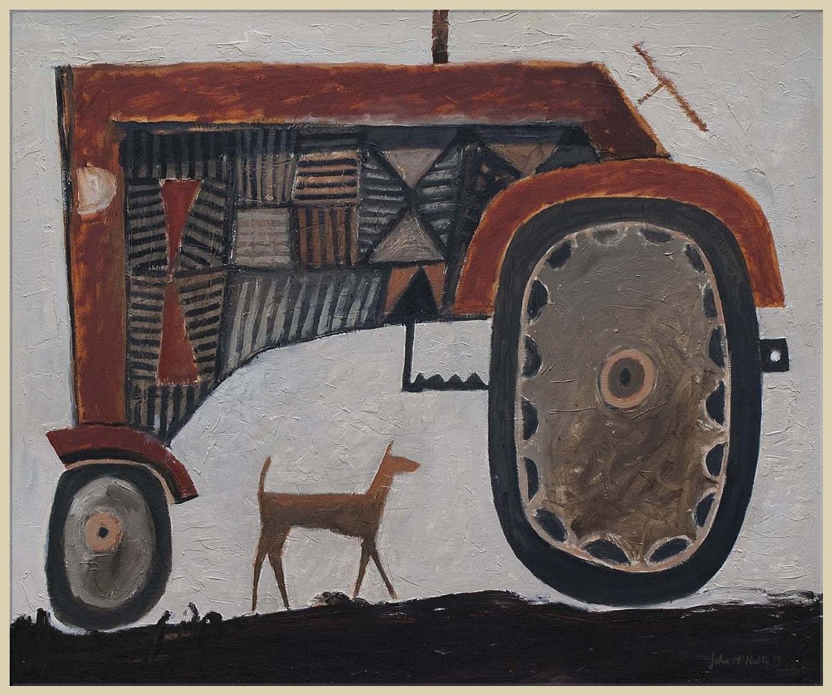 Big red tractor by John  McNulty 