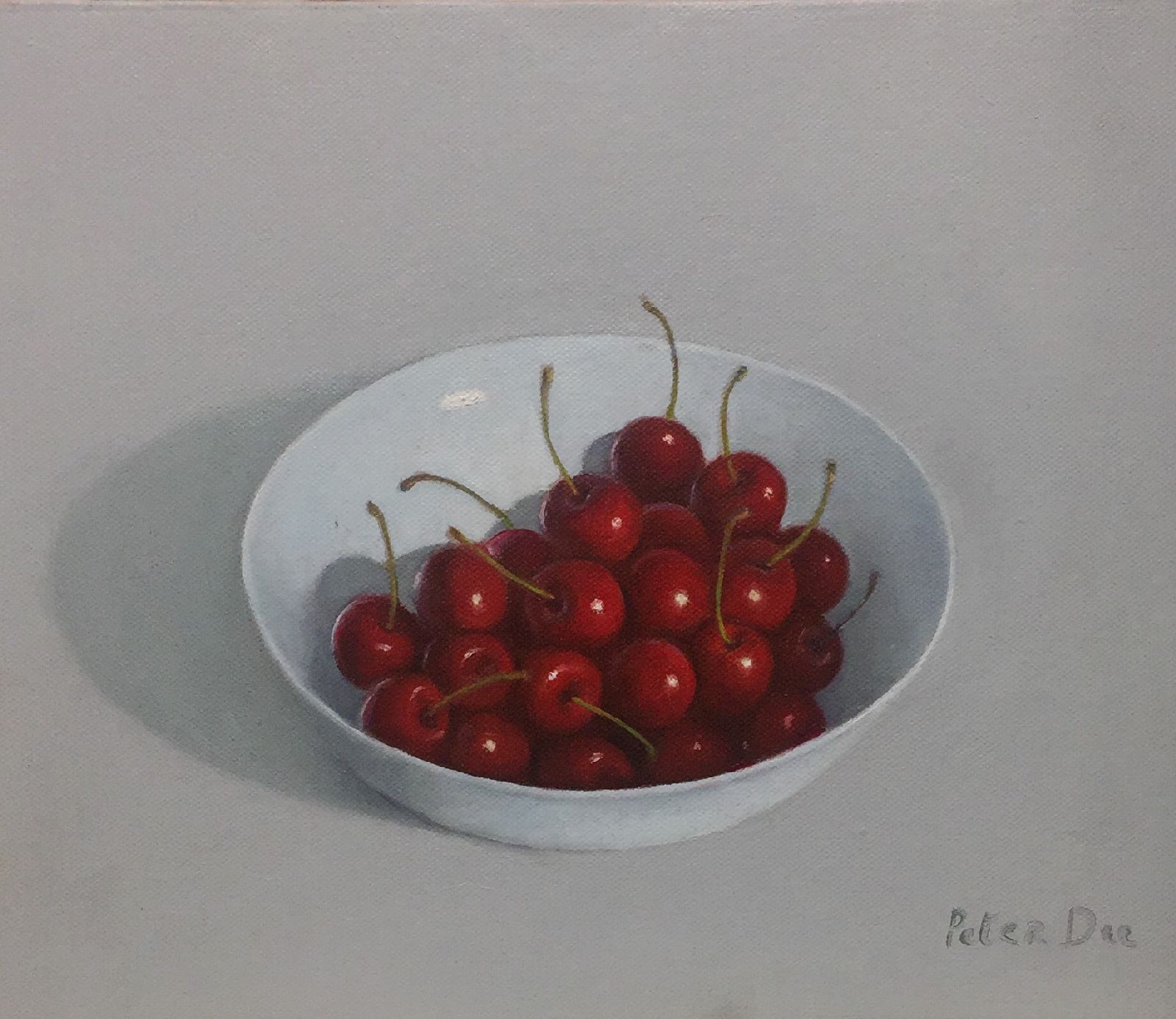 Bowl of Red Cherries Still Life  by Peter Dee