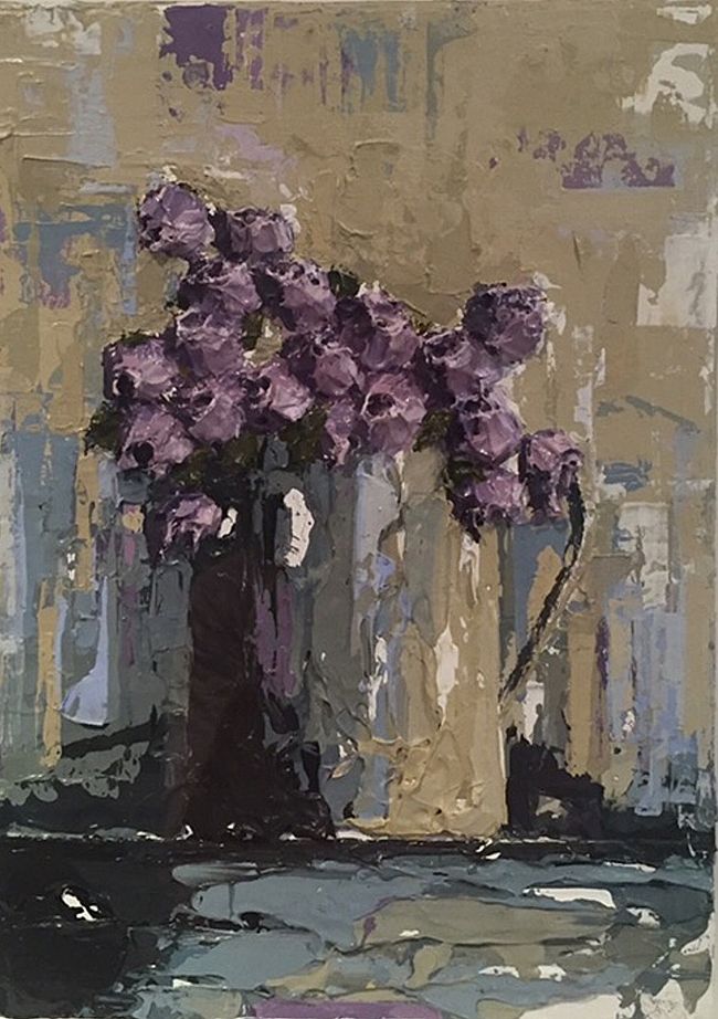 Purple Flowers  by Yvonne  Moore