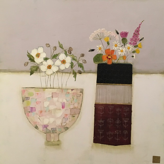 Eithne  Roberts - Japanese anemone bowl and wildflower vase