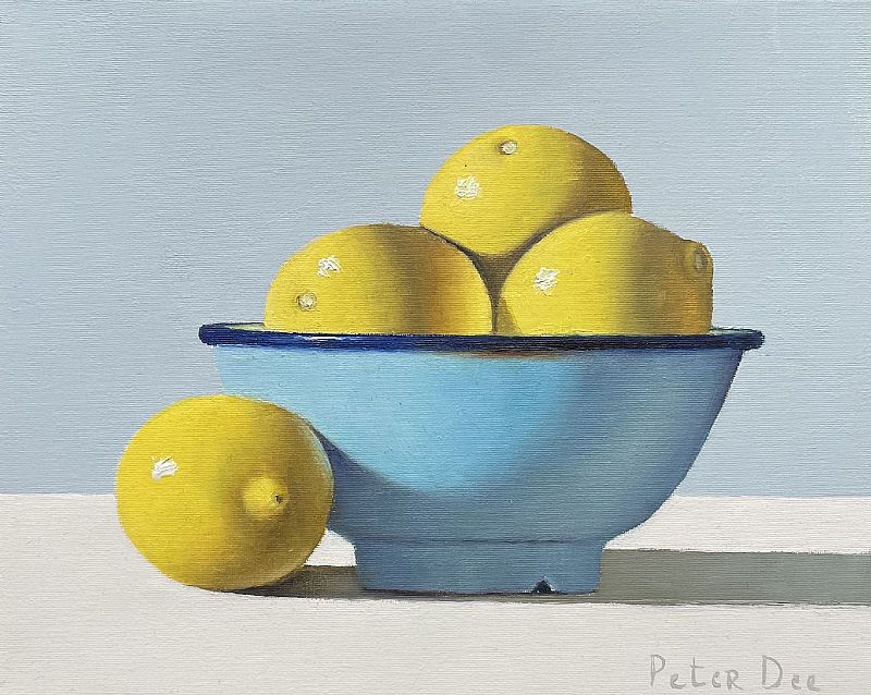 Peter Dee - Lemons in Turquoise Bowl
