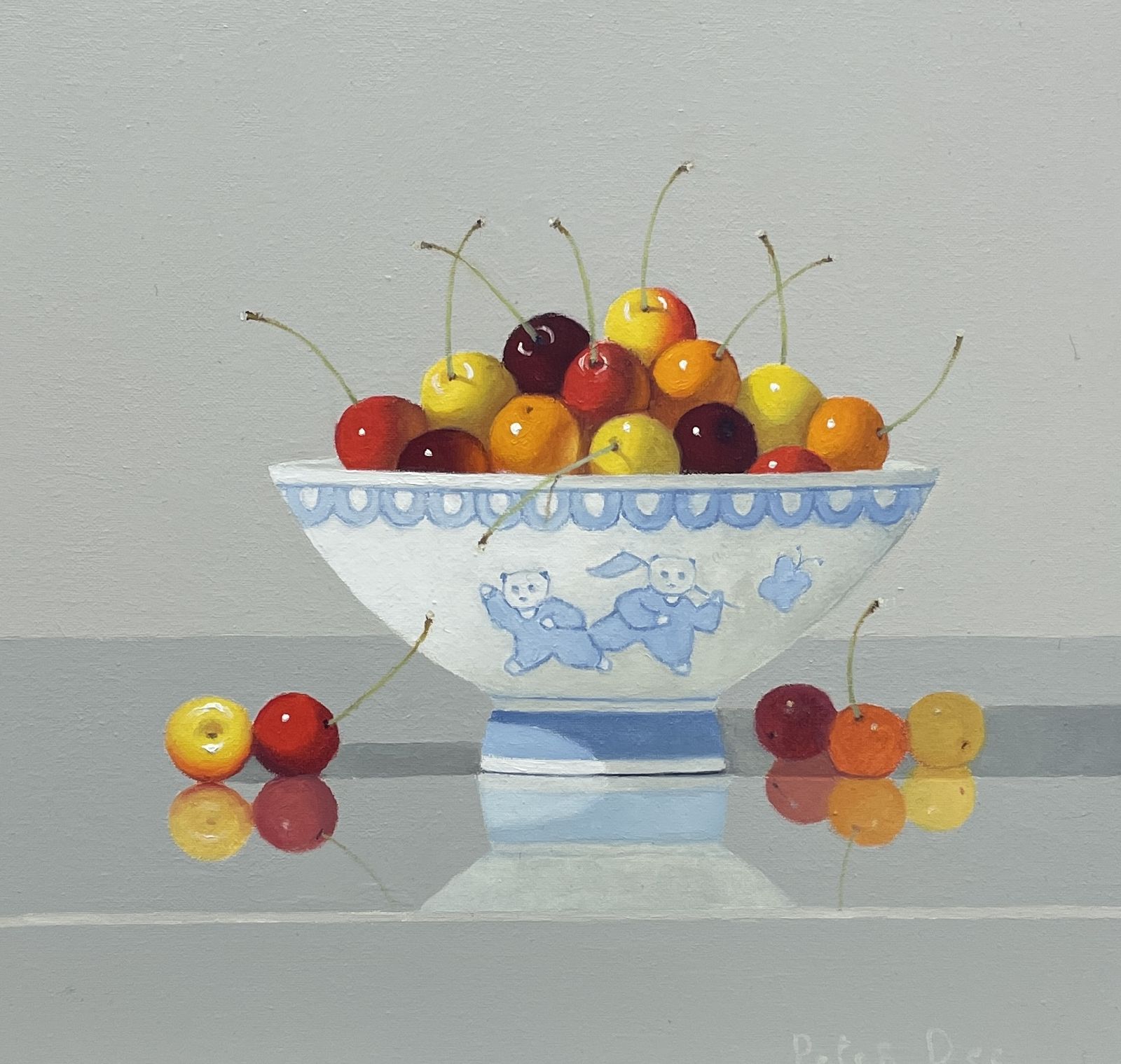 Oriental Bowl with Rainier Cherries by Peter Dee