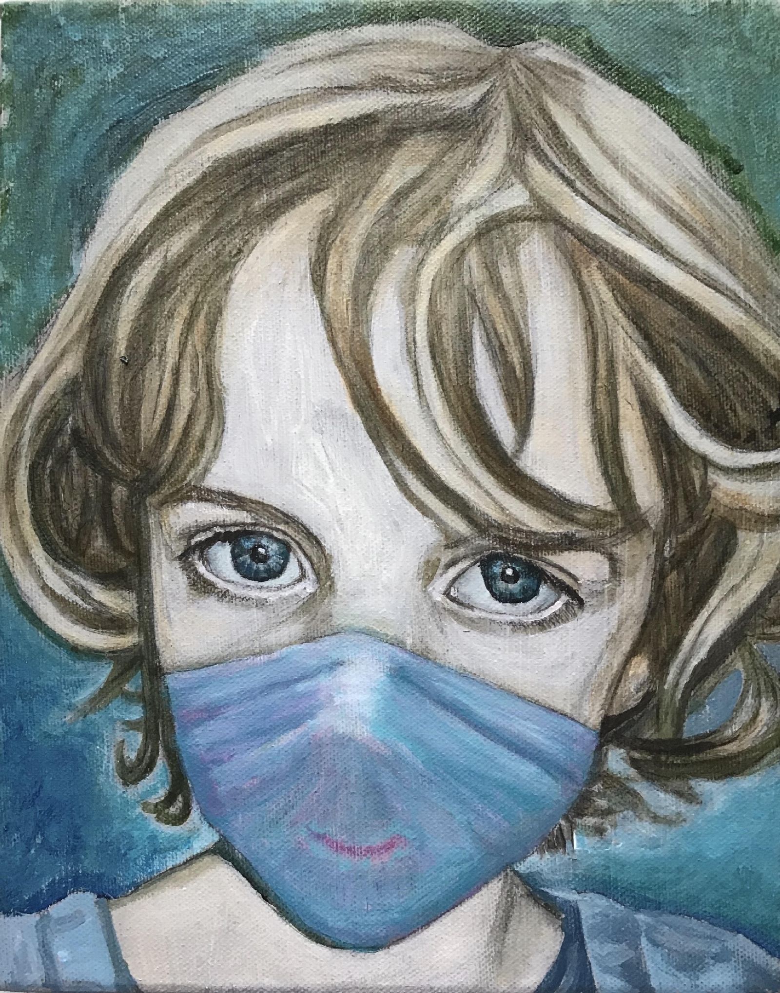 ‘Girl with a face mask’ by Christopher Banahan